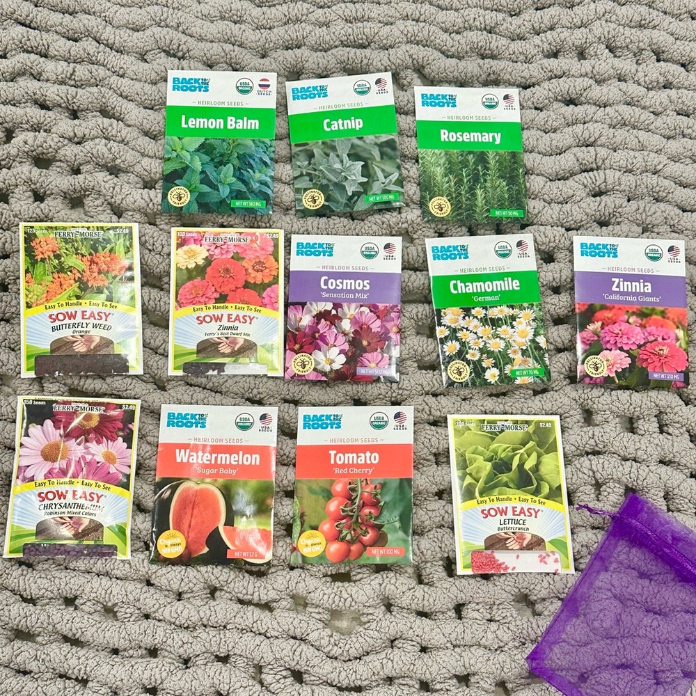 12 Mix Bags Of Seeds Flowers, Vegetables, & Herbs BRAND NEW with bonus seeds